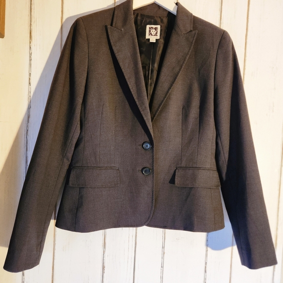 Anne klein Vtg gray blazer sz 4 - Picture 2 of 10